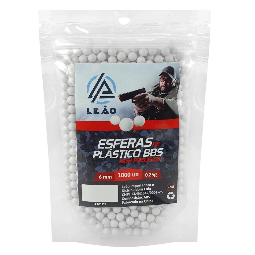 Esferas BBs Airsoft 6mm Leão 0.25gr - 1000un em Oferta na Shopee