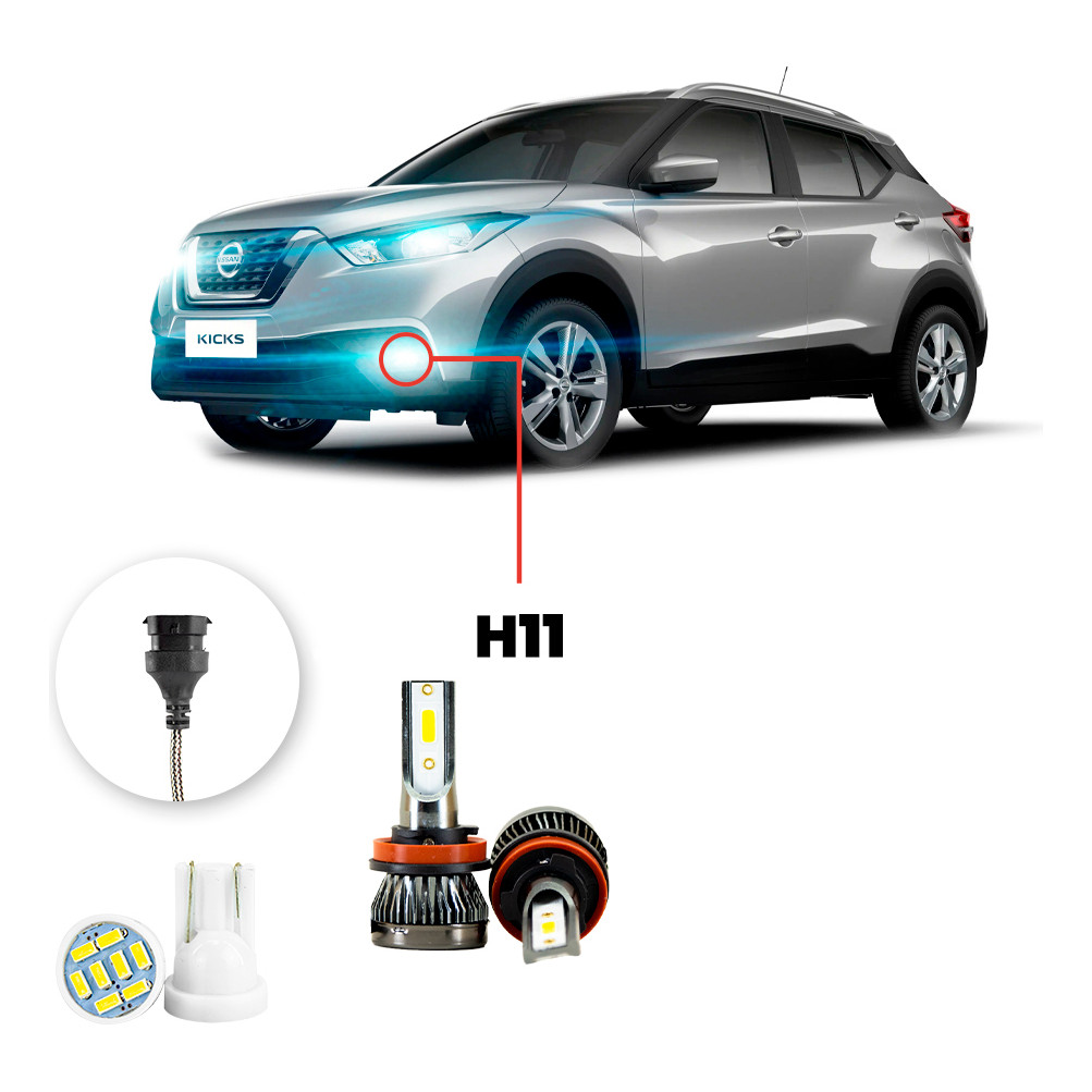 Ultra Led Nano 22000lm Nissan Kicks 2017-2021 Farol De Milha em Oferta na Shopee