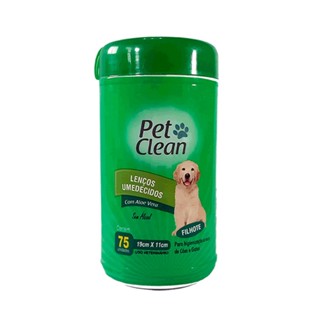 Lenço Umedecido Filhote Cães e Gatos 75 unidades - Pet Clean em Oferta na Shopee
