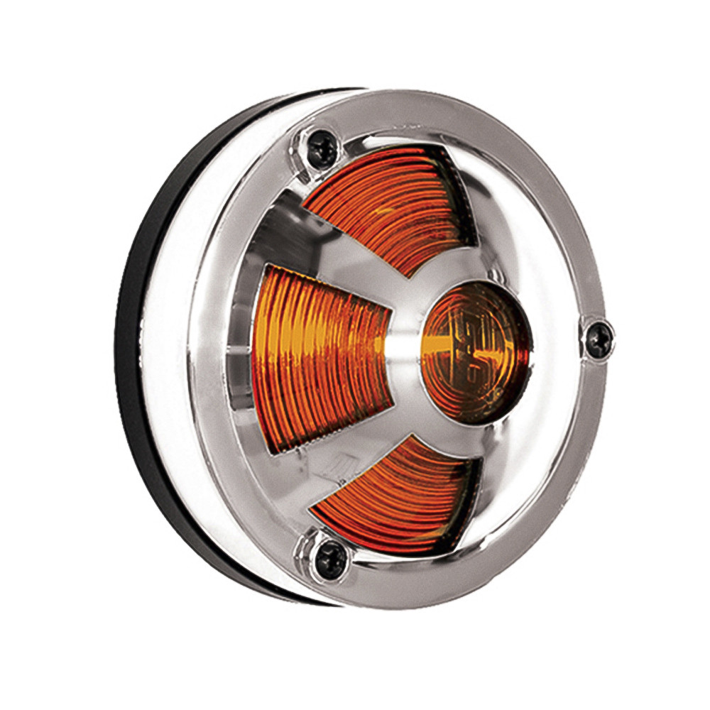 Lanterna Caminhão Lateral Bate Pe Cromada 3 Trevo - Amarela (012411AM) em Oferta na Shopee