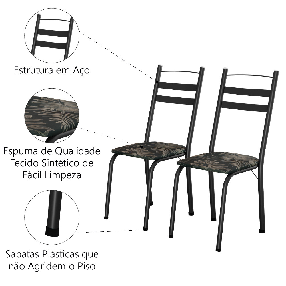 Conjunto com 2 Cadeiras Leia Artefamol