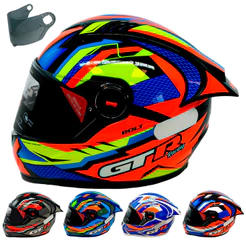 Capacete Gt Racing Bolt Aerofólio Óculos Escuros Interno Fw3