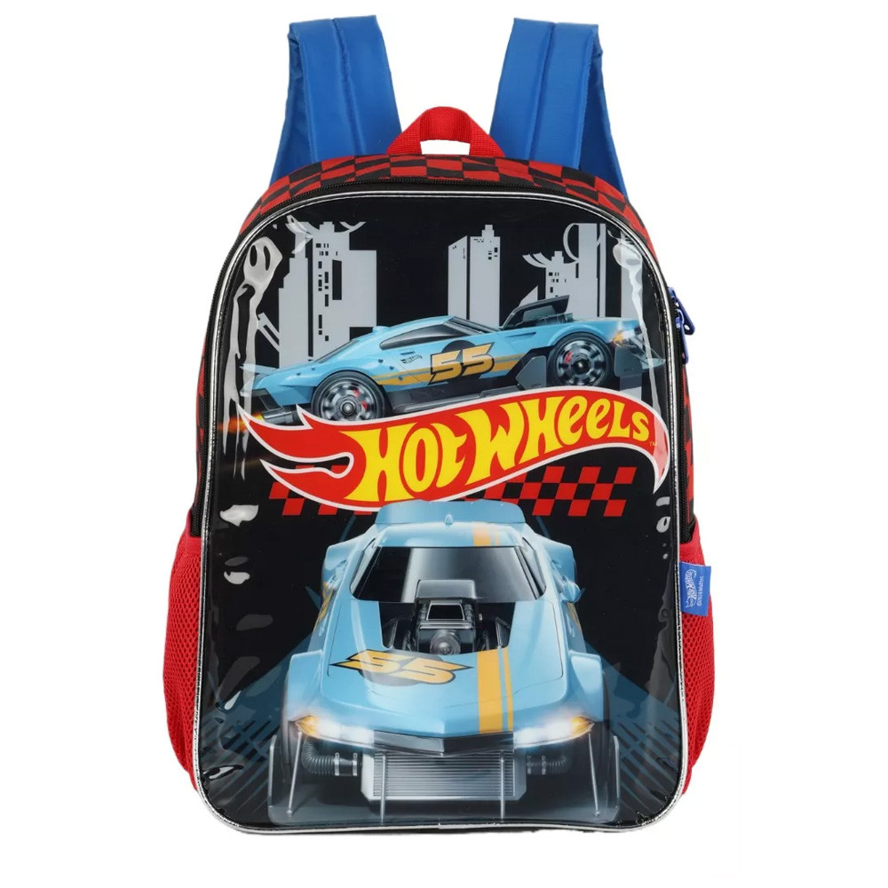 Mochila Escolar Creche Hot Wheels Juvenil Com Alça De Costas