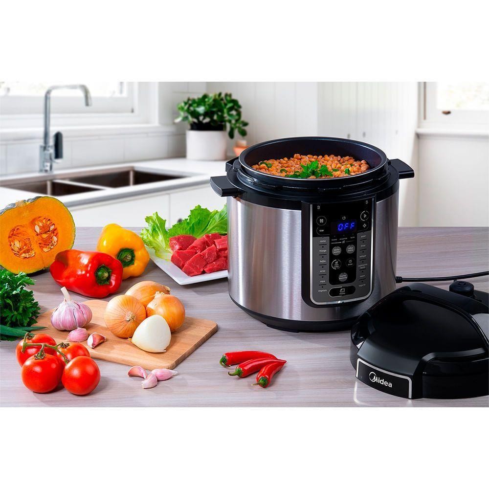 Panela De Pressão Elétrica 6 L Mastersteam Inox Midea Ppg70s1 - 127v — imagem 2 de 2