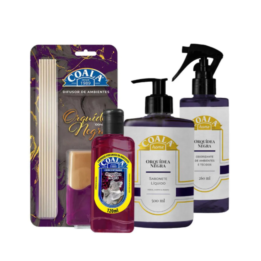 Kit Orquídea Negra Difusor + Essência + Odorizador + Sabonete Coala em Oferta na Shopee