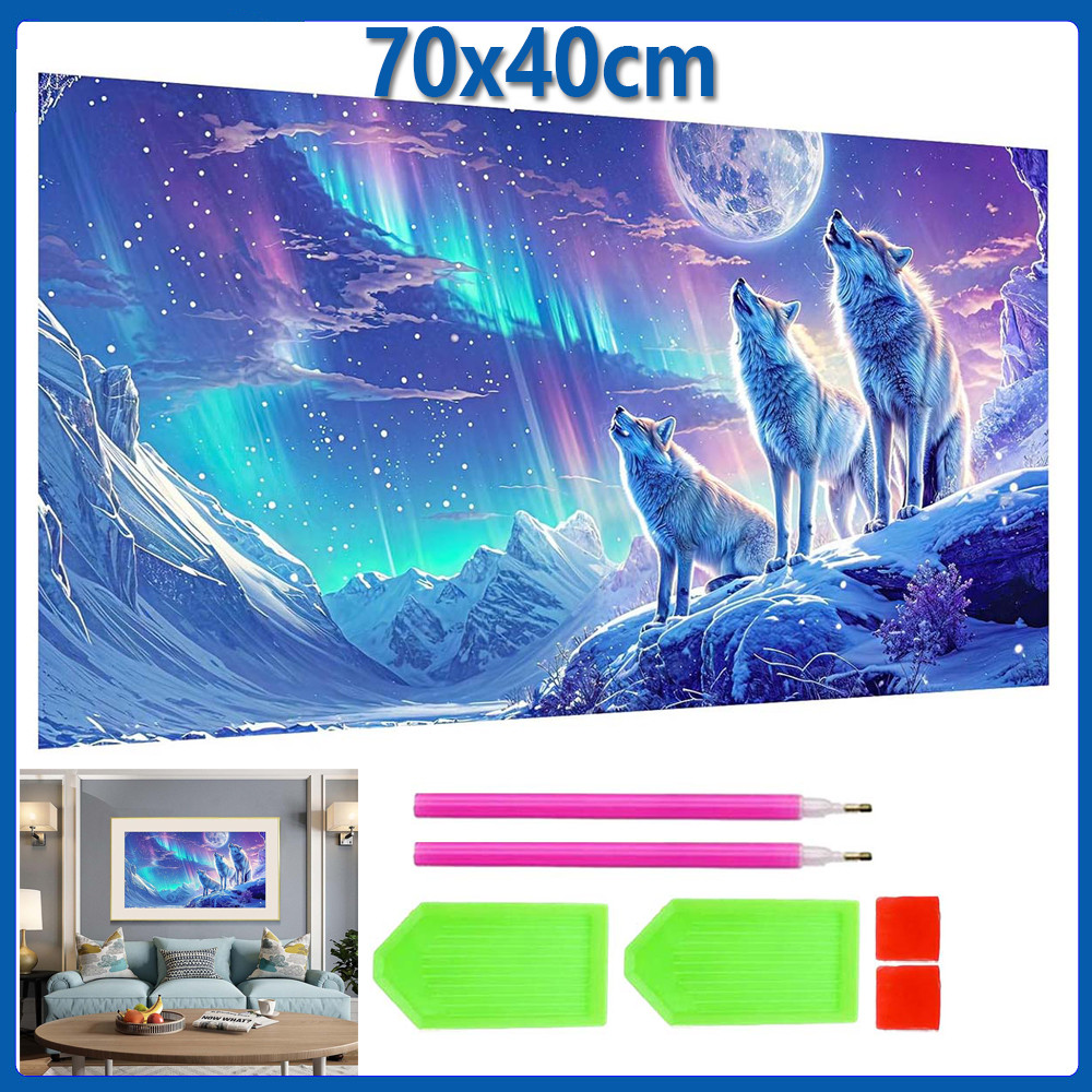 70x40cm Loba Aurora Pintura Diamante 5D Pintura de Diamante Conjunto De Pintura Com Diamante Conto De Quadrado 5D Kits