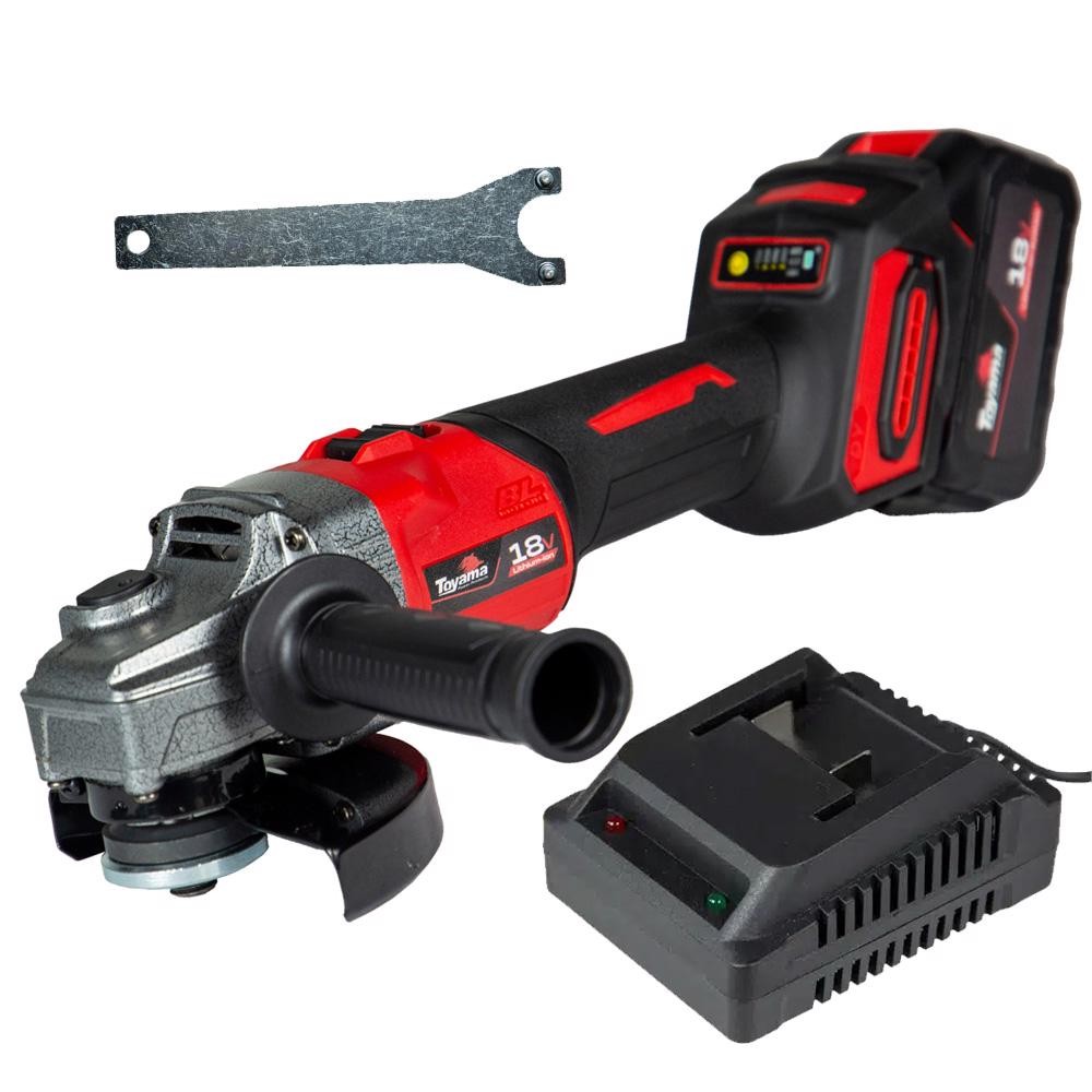 Esmerilhadeira Angular 5 POL com Bateria 18V e Carregador Bivolt TOYAMA em Oferta na Shopee