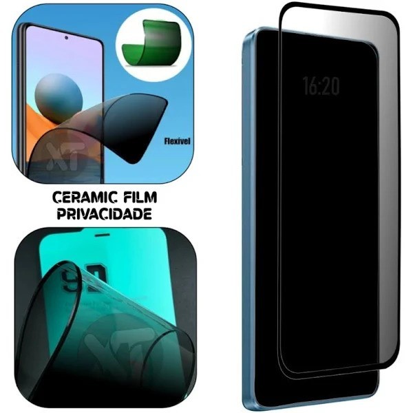 Kit Capa + Película de Cerâmica Fosca Privacidade + Fone de Ouvido para Samsung 