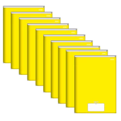Caderno Brochura 1/4 Amarelo Capa Dura 48 Folhas Stiff - Pacote Com 10 Unidades