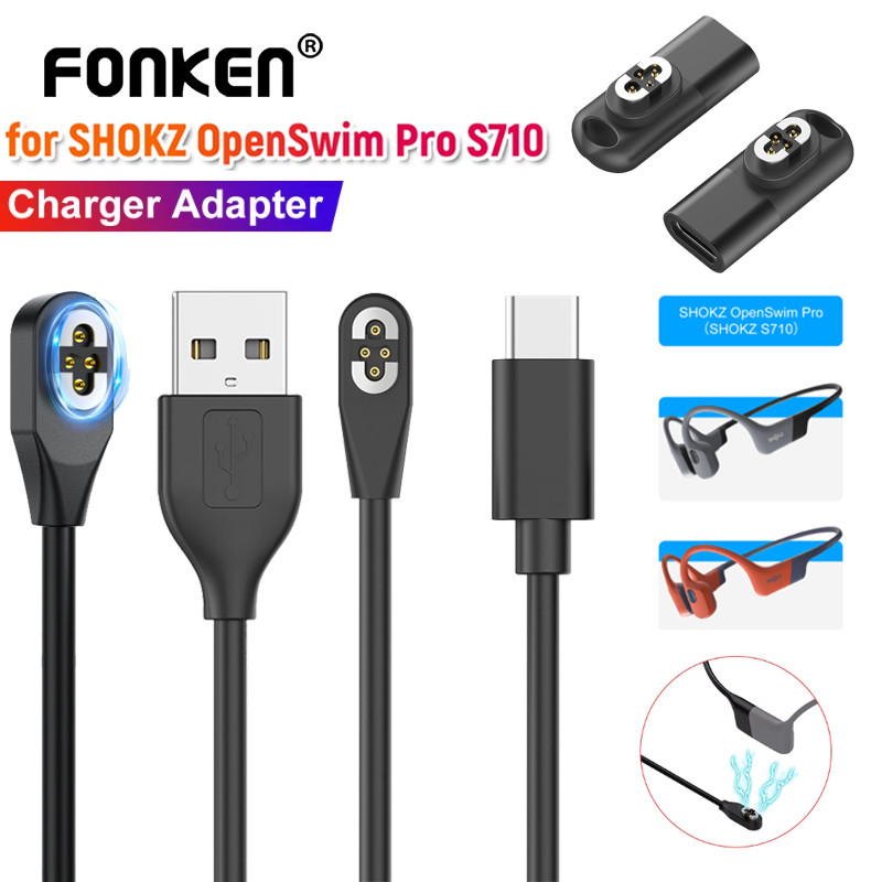 Fonken Para SHOKZ Carregador Adaptador Conversor Magnético De Cabo De Carregamento USB OpenSwim Pro S710