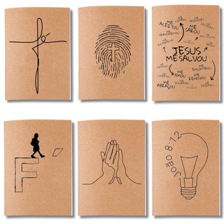 Kit Cadernetas Devocionais Capa Kraft Flexível 40 Pág Pólen A5