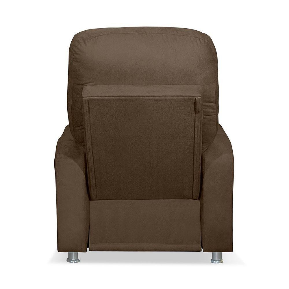 Detalhes do Cadeira Poltrona Do Papai Reclinável Confortável Suede Marrom