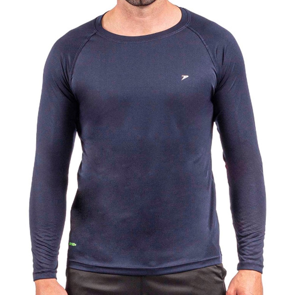 Camisa Poker Fator de Proteção UV 50+ Masculina - Marinho em Oferta na Shopee