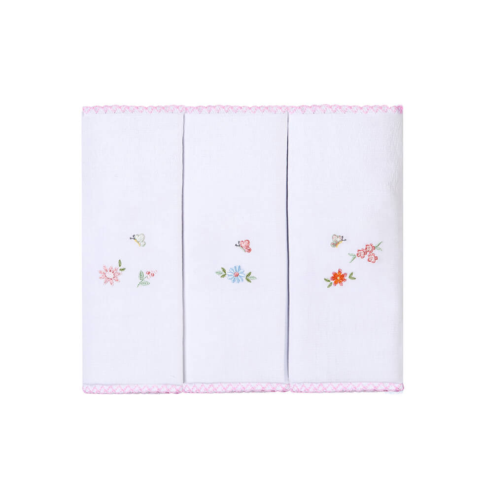 Kit Pano De Boca Bordados Papi Florzinha - 3 Peças em Oferta na Shopee