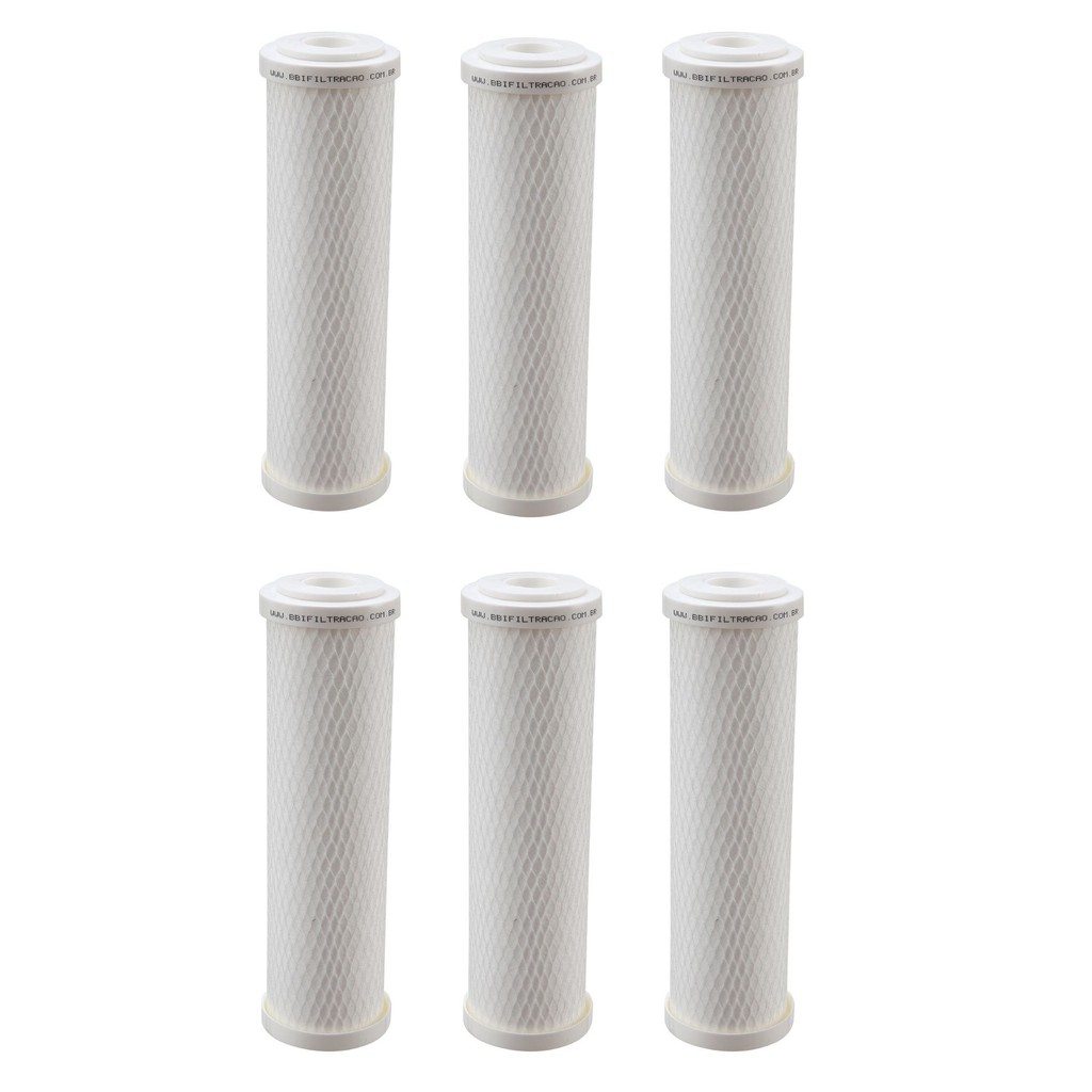 KIT 06 UN Refil PP10E BBI 9.3/4 PP Encaixe Compatível 9 3/4"Planeta Água BBI Pentair Acquabios