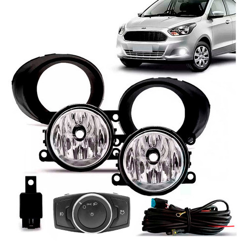 Kit Farol de Milha Ford Ka 2015/2018 com Moldura Original