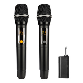 Kit 2 Microfones Sem Fio Vhf Dinâmico Recarregável Tela em Oferta na Shopee