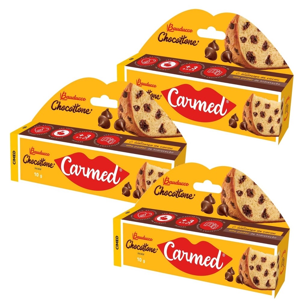 Kit 3 und Carmed Chocottone Efeito Gloss 10g em Oferta na Shopee