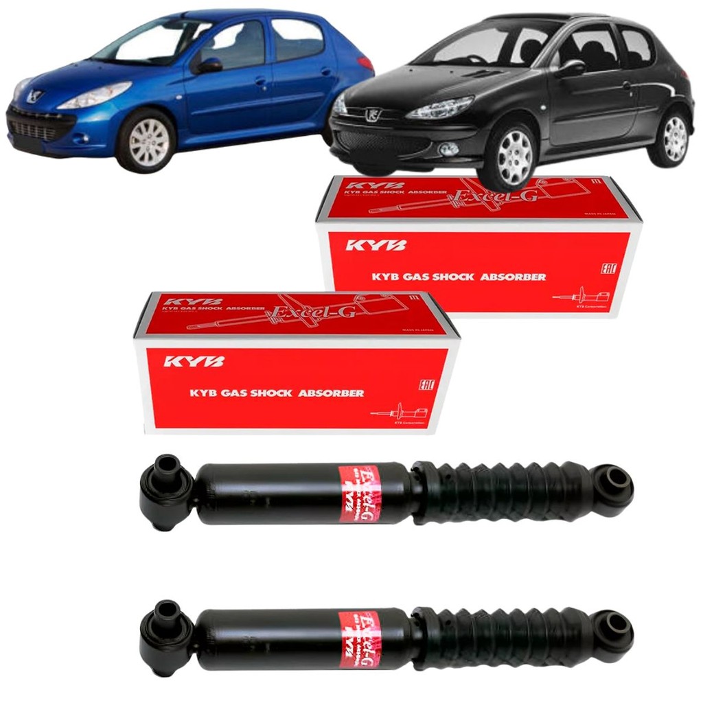 Par Amortecedor Traseiro Original KYB Peugeot 206 207 Todos Os Modelos Hatch Sedan SW Escapade CC em Oferta na Shopee