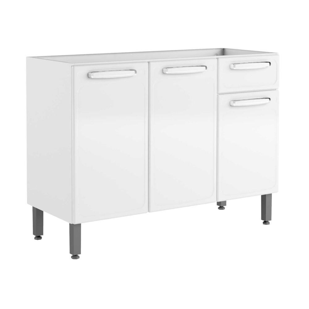 Bancada Armário Multiuso 3 Portas 1 Gaveta Sem Tampo Branco em Oferta na Shopee
