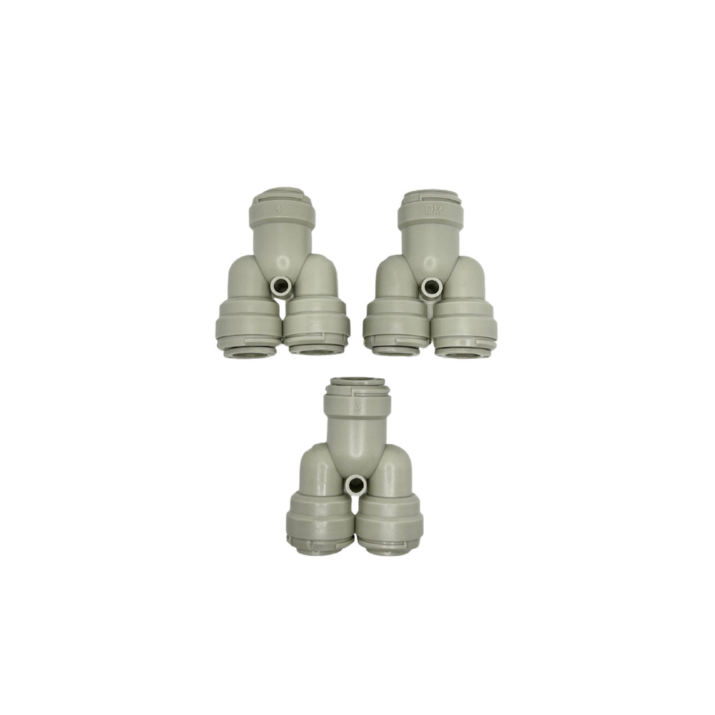 Kit 3 Dmfit Conexão Engate Rápido Chopp Y 2 Vias 3/8 X 3/8