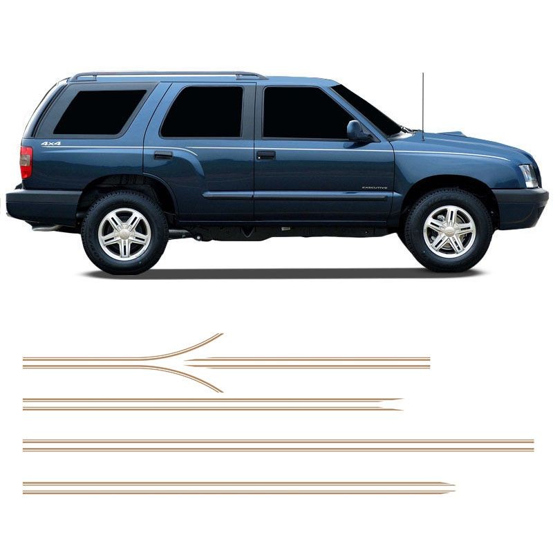 Faixa Blazer Executive 2003/2008 Adesivo Lateral Champanhe