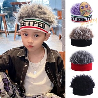 Gorros MILLNEY , Chapéu De Peruca Infantil De Personalidade Elástica Integrado De Cabelo Engraçado E Legal De Malha