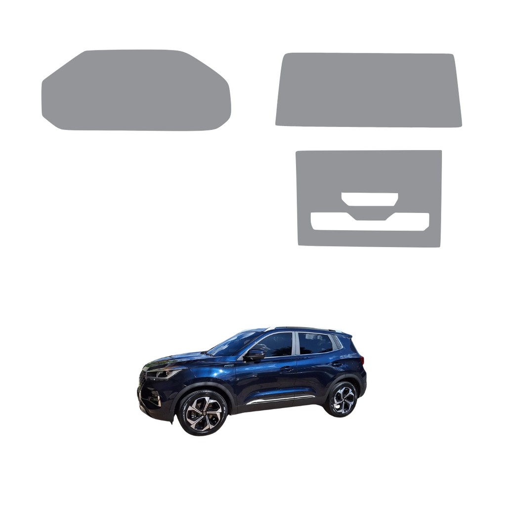 Película PPF Proteção Kit Console Ar Velocímetro Multimídia Chery Tiggo 5X Sport 2024 2025 Transparente TPU Anti Risco
