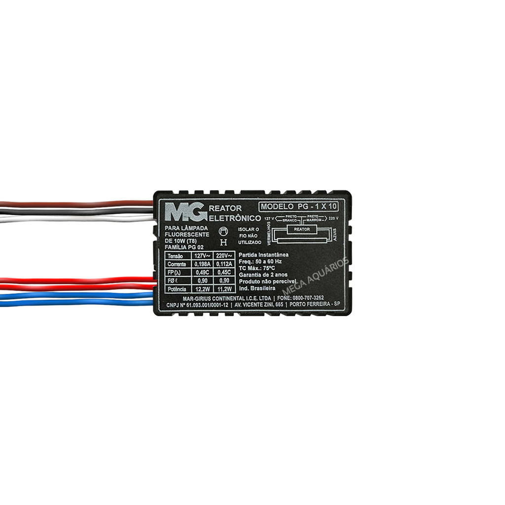 Reator 1X10w Bivolt lâmpada Fluorescente Tubular T8 Germicida luz uv reator eletrônico margirius