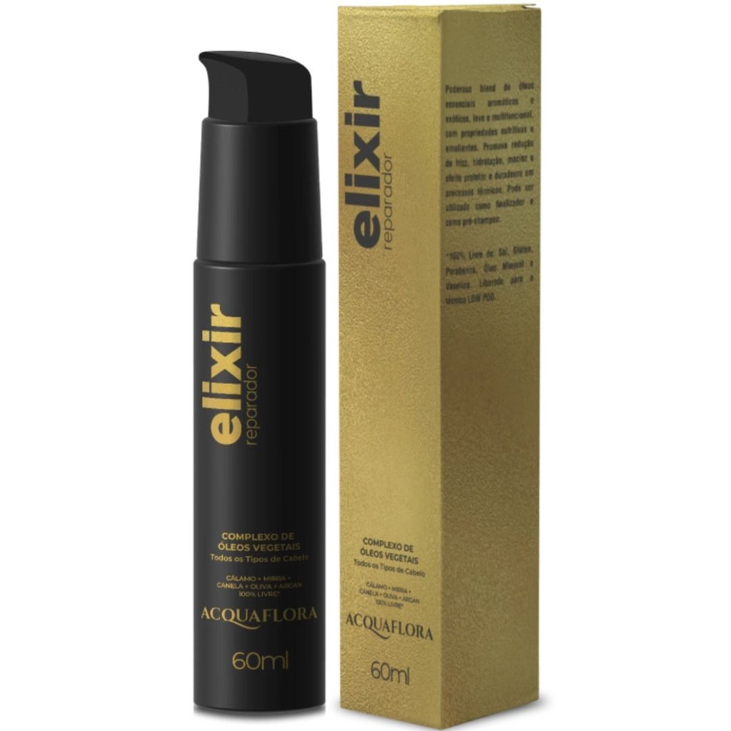 Elixir Reparador Dourado 60ml - Acquaflora em Oferta na Shopee