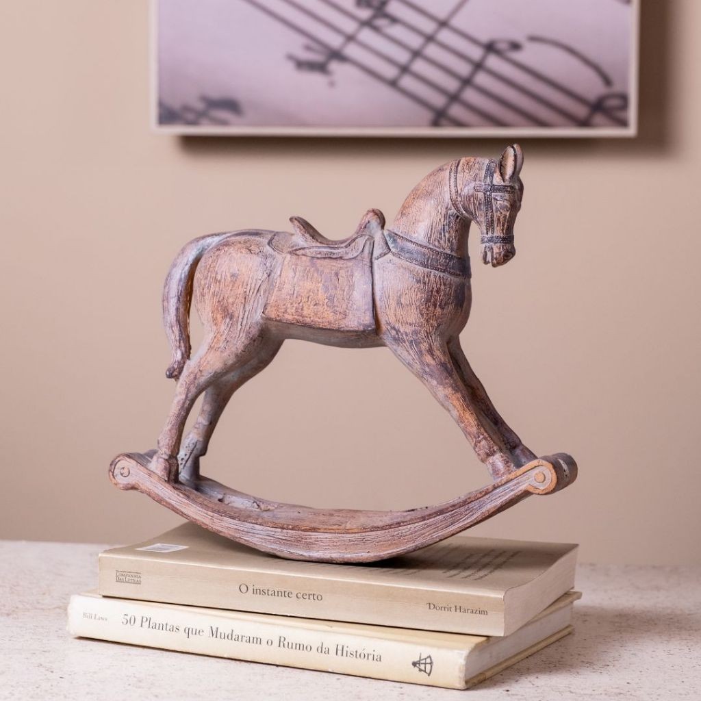 Cavalo De Balanço Madeira Decoração Casa