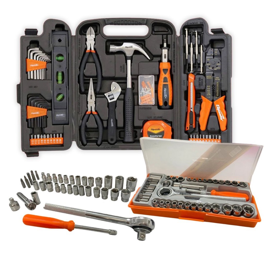 Kit Jogo de Ferramentas 129 Pcs e Jogo Soquete 40 Pcs Sparta em Oferta na Shopee