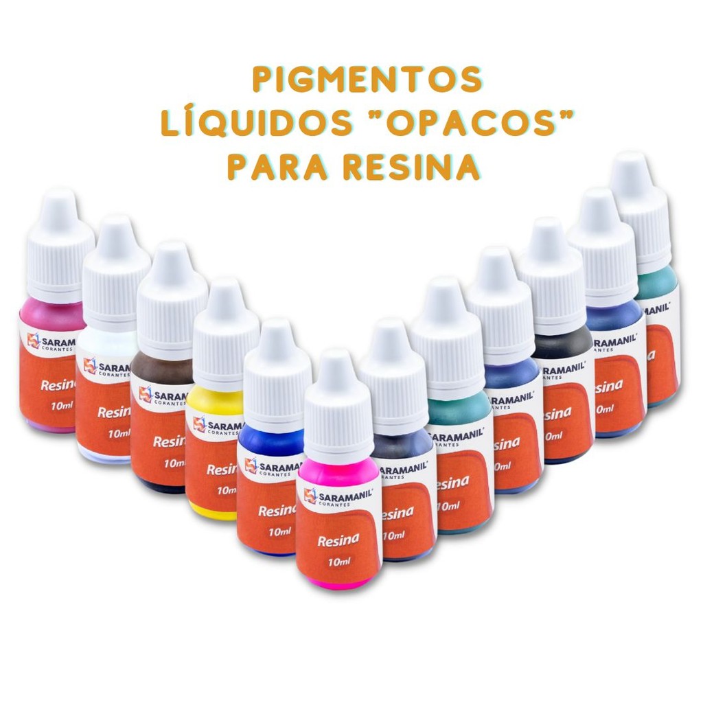 Pigmento Líquido para Resina 10ml Saramanil – 12 Cores | Efeito Opaco | Artesanato e DIY