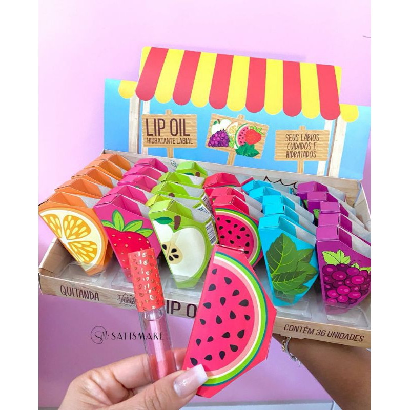 Gloss Labial - Lip Oil Hidratante Labial Frutas Quitanda Super Poderes
