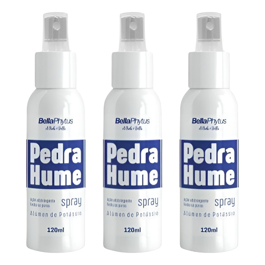 3 Pedra Hume Spray Bellaphytus 30ml Fecha Poros Adstringente