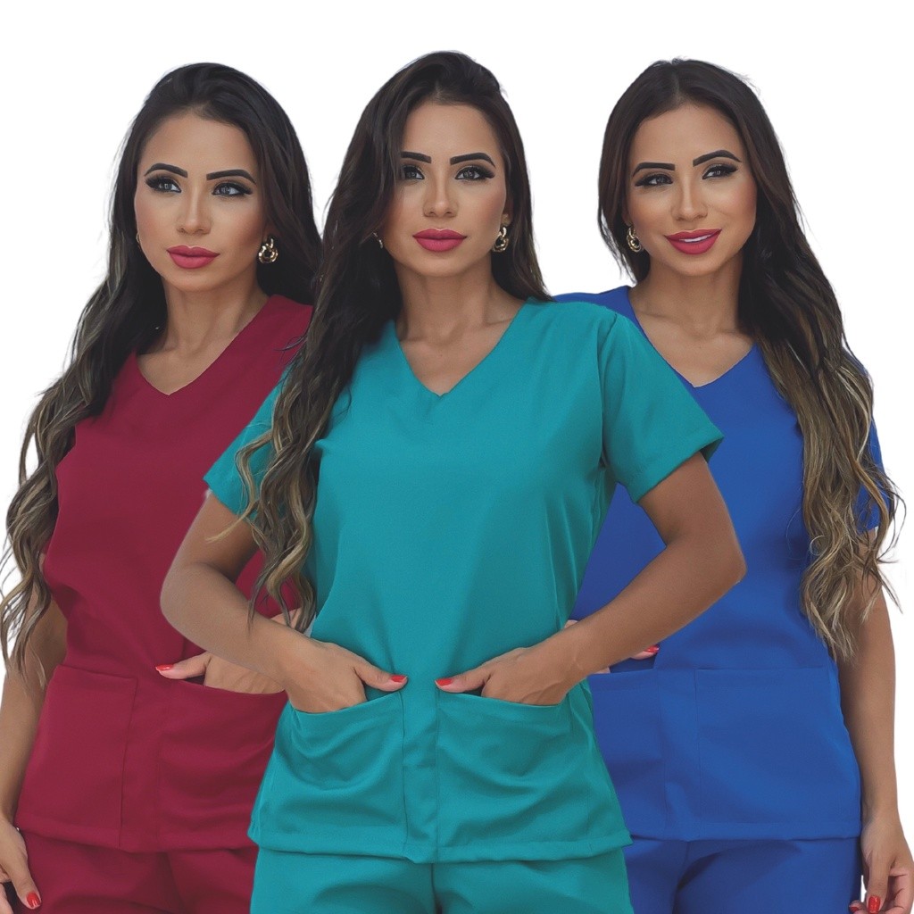 Blusa e Calça de Pijama Cirúrgico - Vestuário Profissional Confortável- Não Amassa em Oferta na Shopee