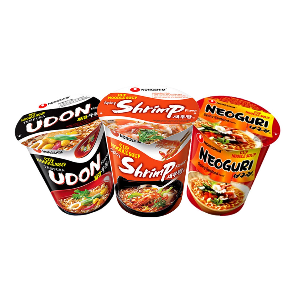 Lamen Coreano Copo Kit 3 Sabores Udon Camarão Neoguri Hachi8
