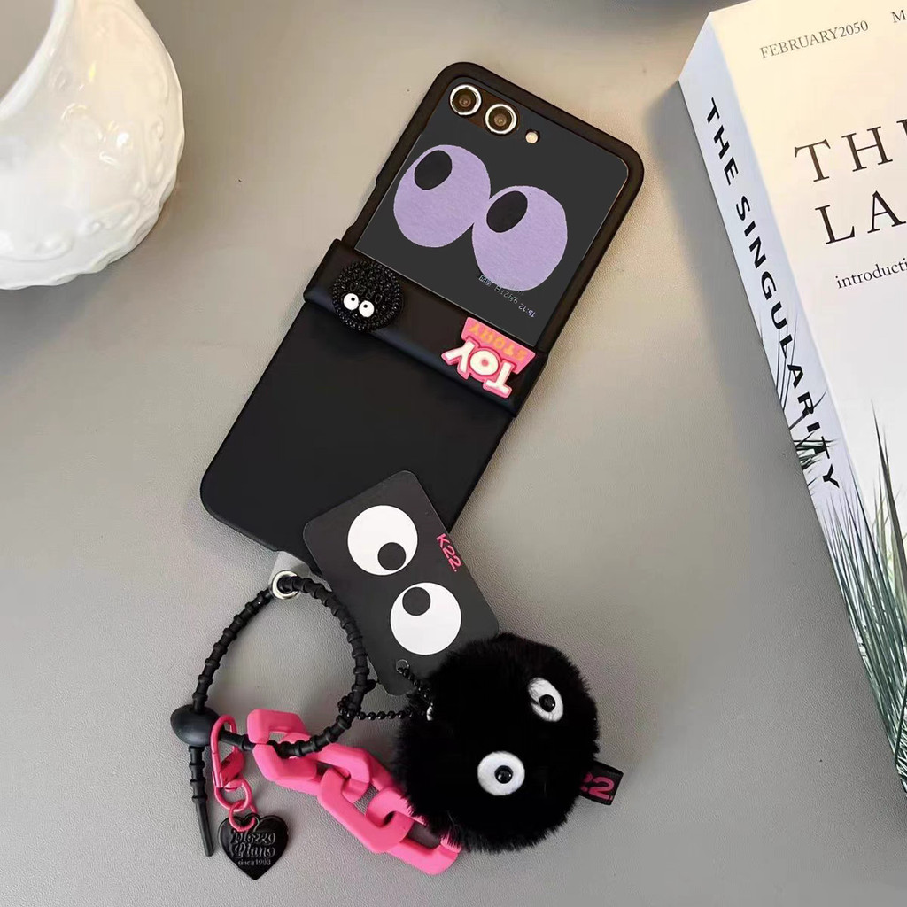 Bonito Preto Bola De Carvão Pulseira De Pelúcia Caso Telefone Para Motorola Moto