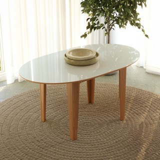 Mesa de Jantar Extensível 4 Lugares Nature Off White/Freijó - Dalla Costa em Oferta na Shopee