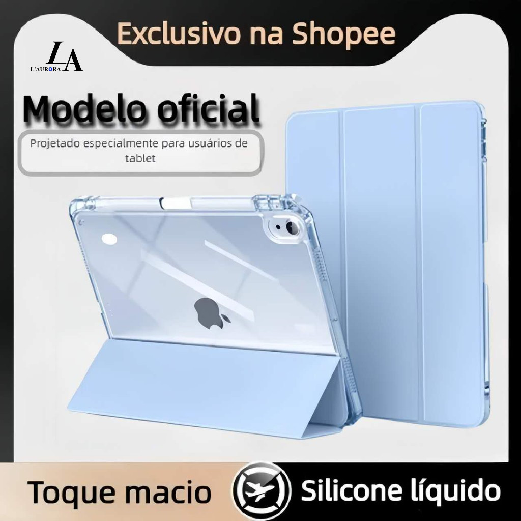 Capa de Proteção para iPad, Design Transparente  Resistente a Quedas e Com Dobra Tríplice em Oferta na Shopee