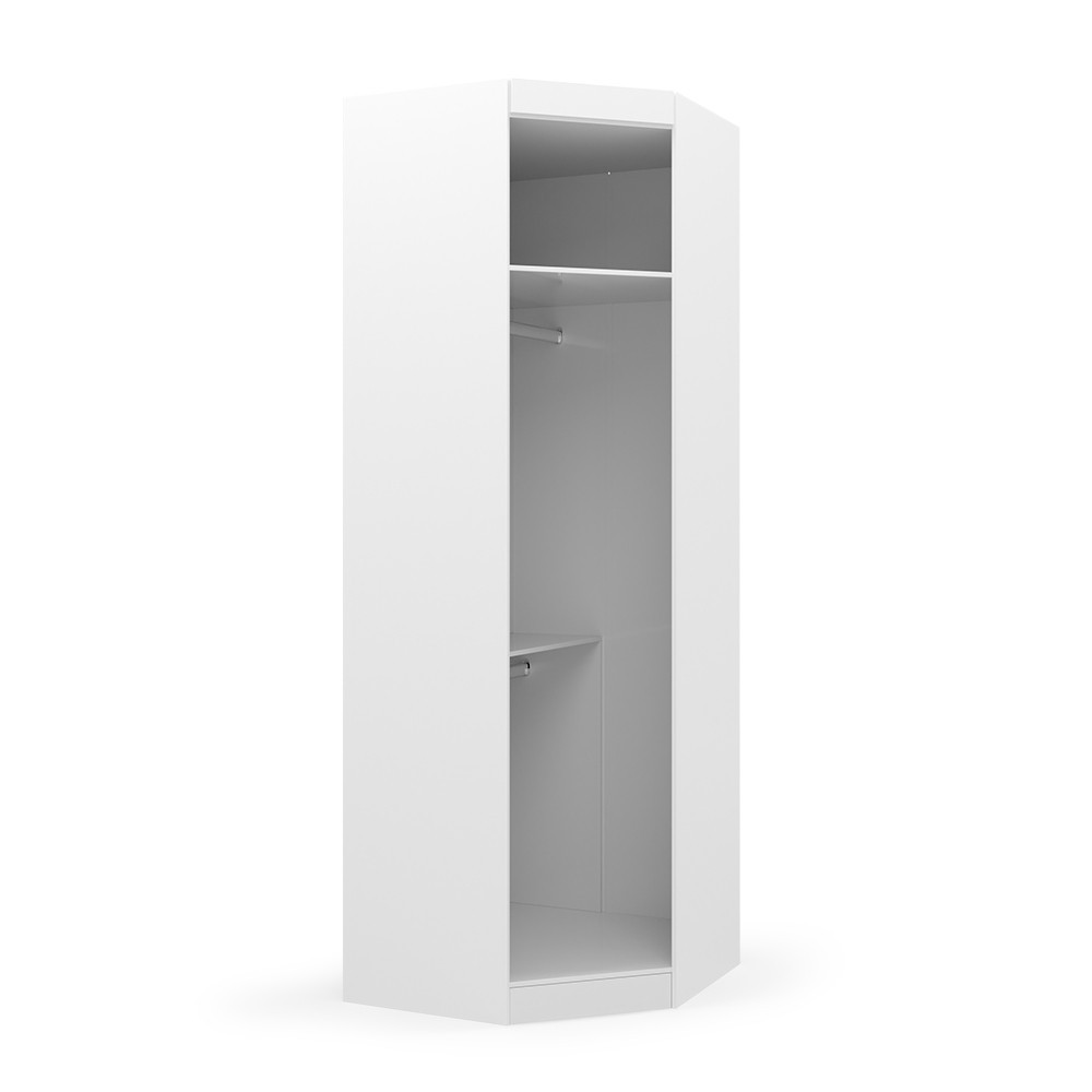Guarda Roupa Genova 1 Porta Canto Branco Brilho - Batrol - Home & Living