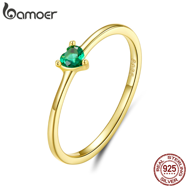 Anel De Prata Esterlina 925 Bamoer Ouro Coração Design Joias Presente Feminino em Oferta na Shopee