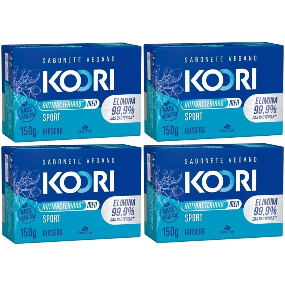 4UN Sabonete Vegetal Koori Antibac Sport Barra 150g Davene