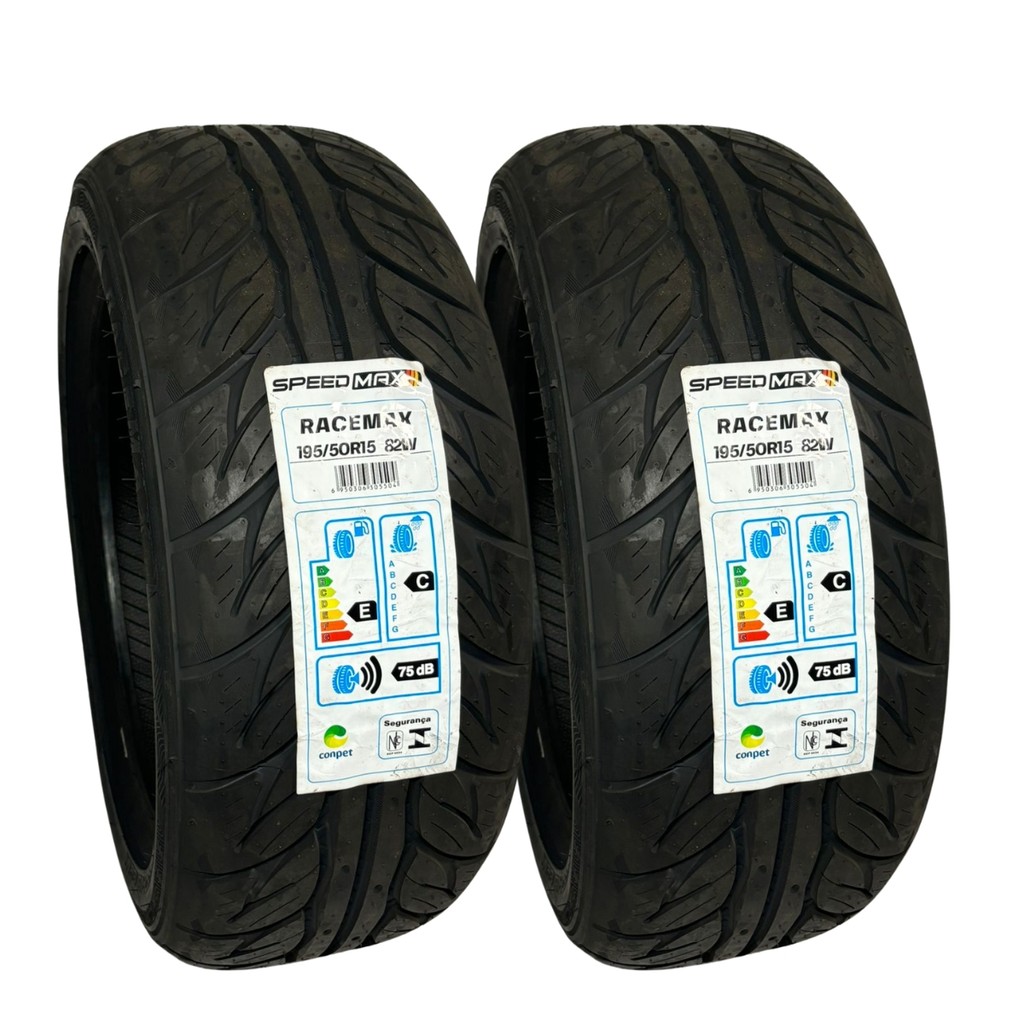 KIT 02 PNEUS 195/50R15 82W RACEMAX SPEEDMAX COMPETIÇÃO SEMI SLICK-GOL VOYAGE PALIO UNO SAVEIRO CORSA