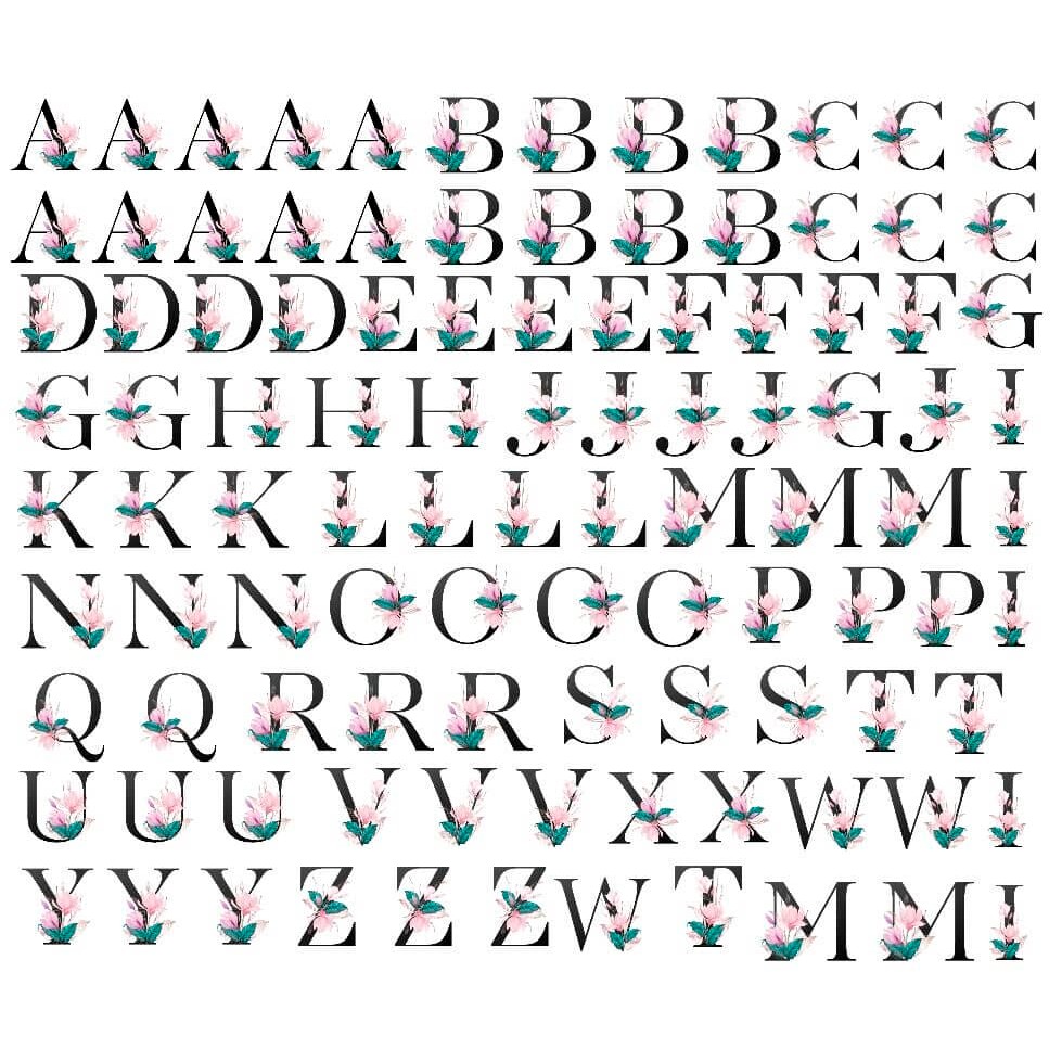 DTF Têxtil Monograma, Emblema, Letra, Alfabeto, Patch Termocolante, Letras, Imagens – Alfabeto