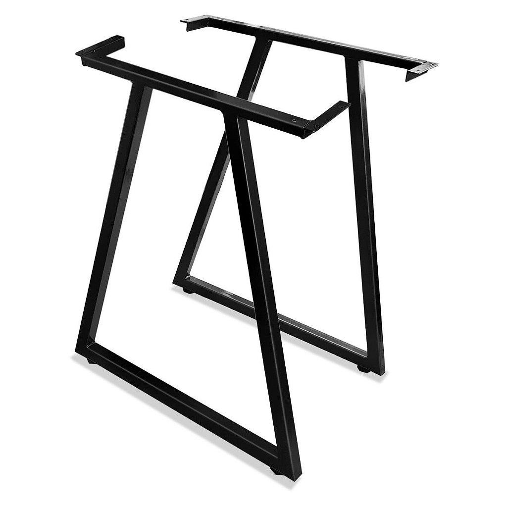 Base de Mesa Alpha Moderna P/ Tampos de Madeira até 1,80m x 0,90m Suporte Resistente - Preto em Oferta na Shopee