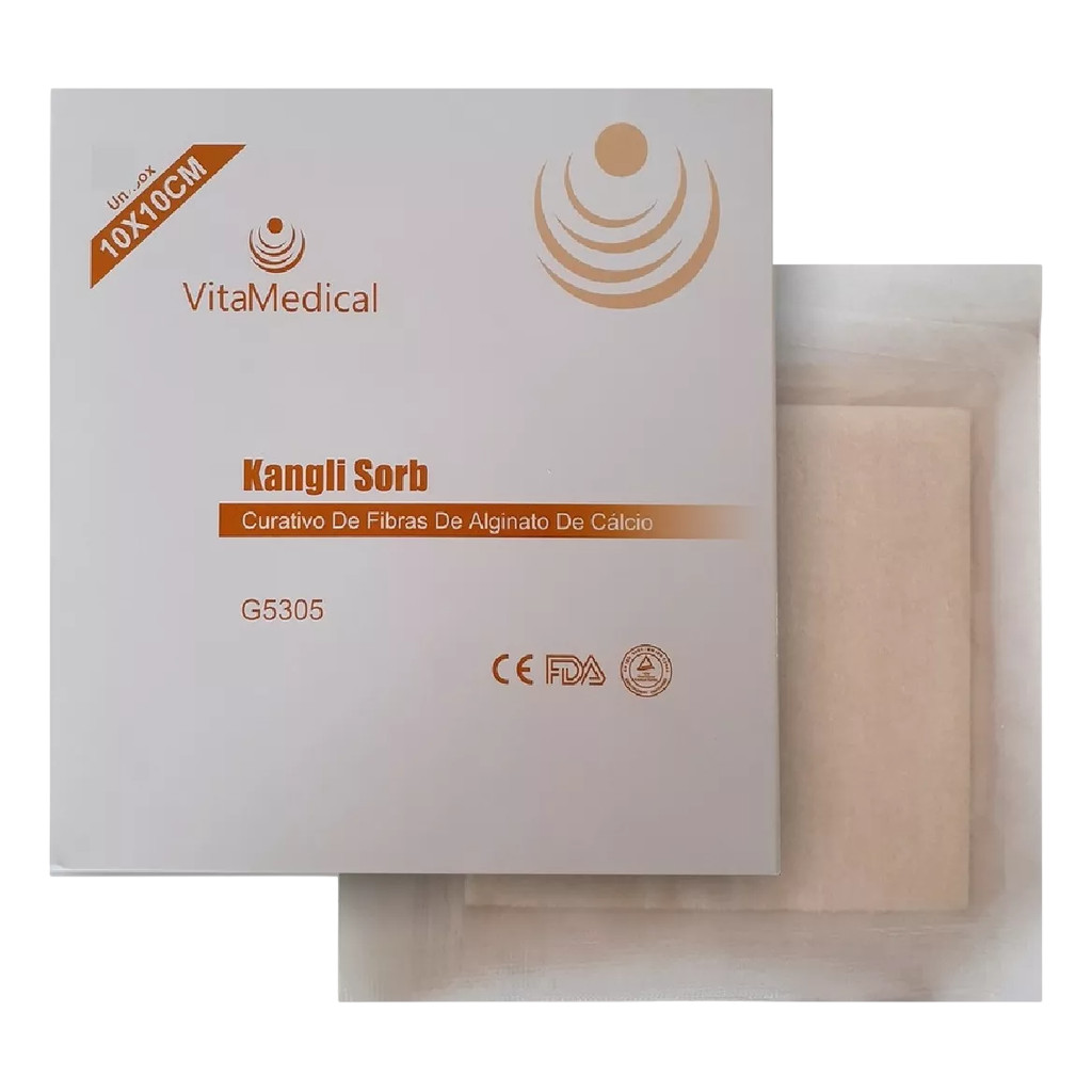 Curativo De Alginato De Calcio 10x10cm 04 Unid Vitamedical em Oferta na Shopee