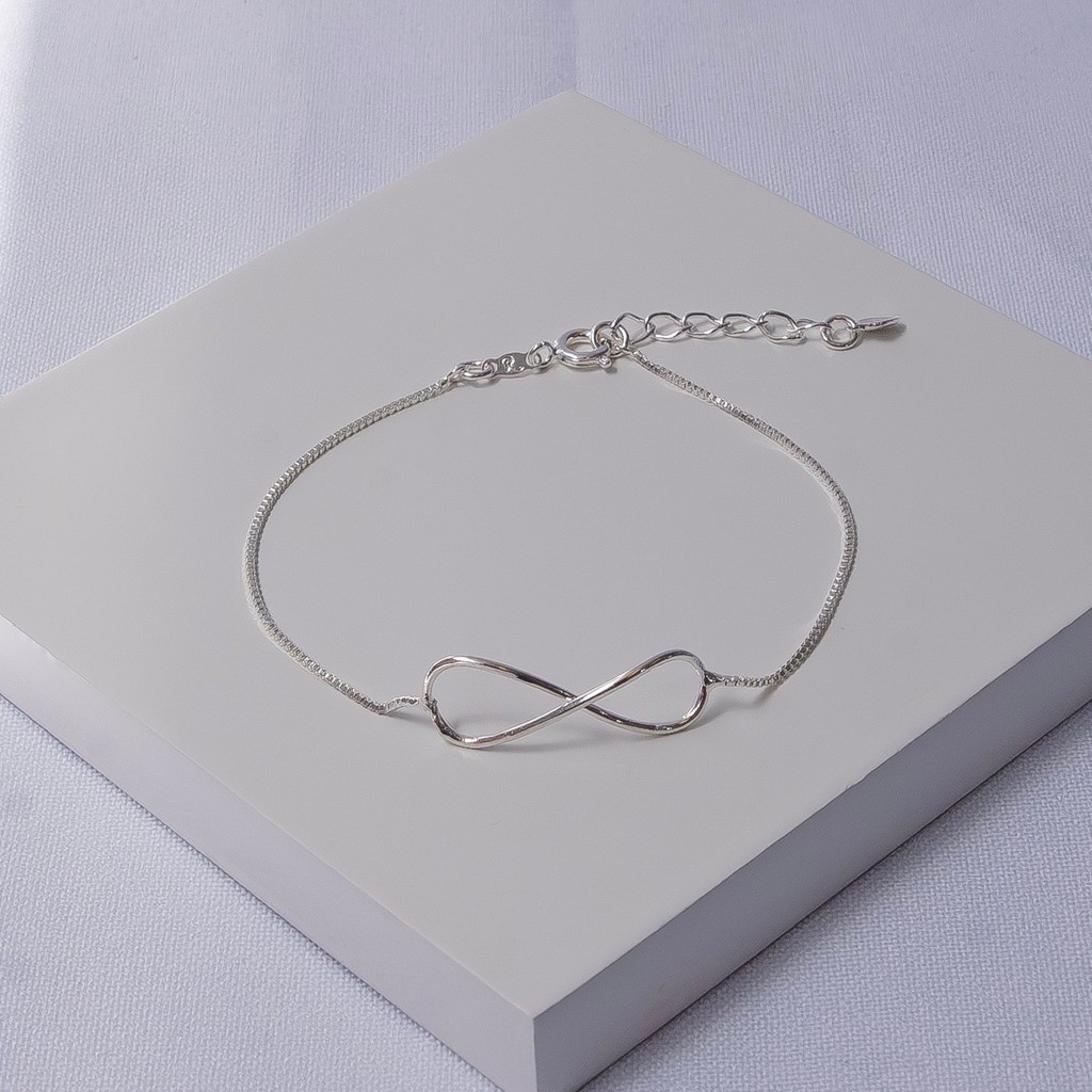 Pulseira Veneziana Infinito Folheada a Prata