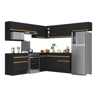 Armário de Cozinha Completa de Canto com Rodapé Veneza Multimóveis V2106 em Oferta na Shopee