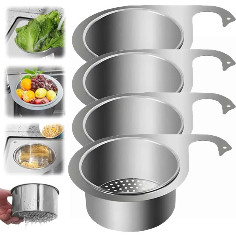 Novo Aço Inoxidável Cisne Pia Filtro Cesta Pendurado Dreno Rack Frutas Vegetais Escorredor Suprimentos Cozinha em Oferta na Shopee